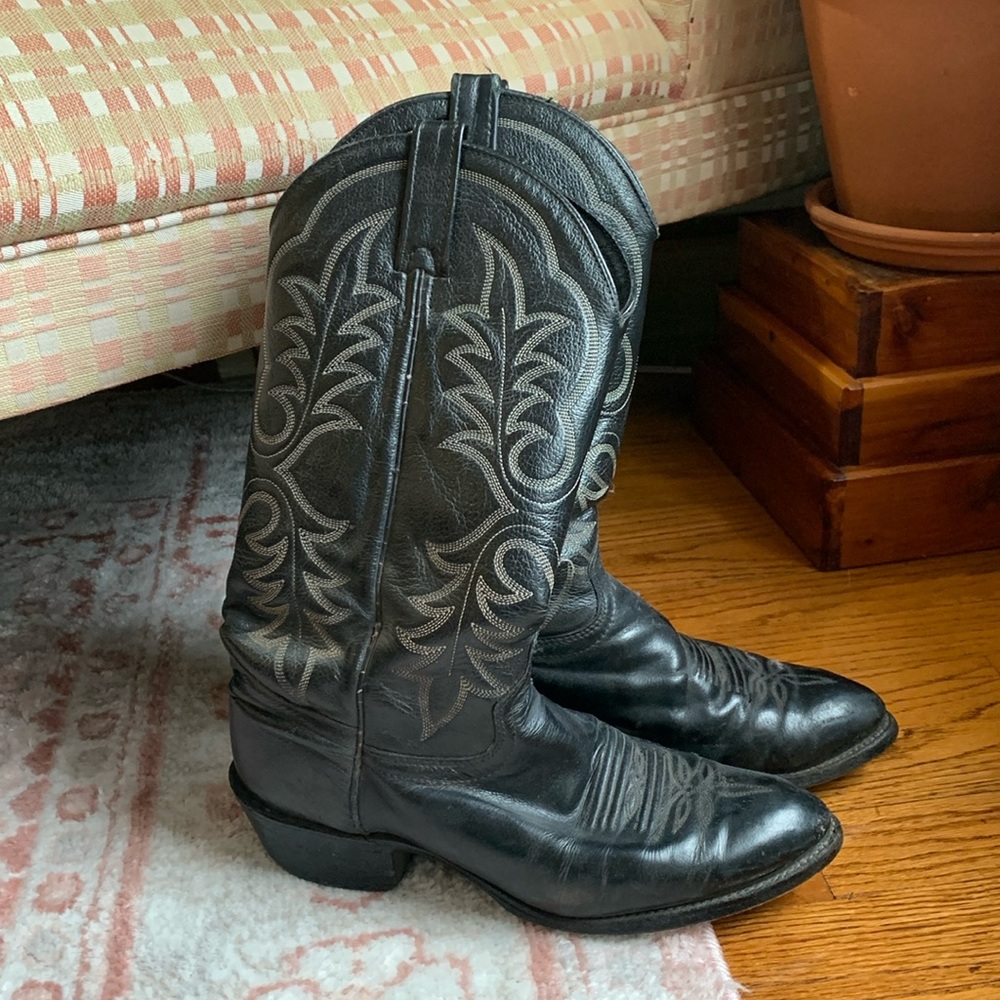 Vintage Black J. Chisholm cowboy boots - Men’s size 9D
